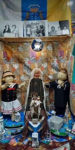 Rincón dedicado a la Virgen del Carmen en la Churrería Melián/TA.